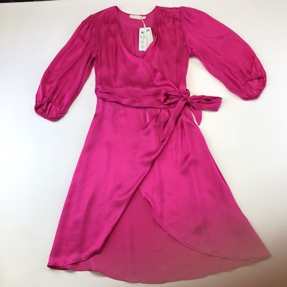 Soaked in Luxury NWT Fuchsia Fedora Wrap Dress size Small - Picture 13 of 13